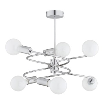 Κρεμαστό φωτιστικό DISCO 6xE27/60W/230V γυαλιστερό χρώμιο