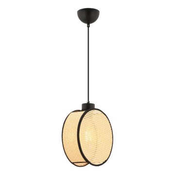 Κρεμαστό φωτιστικό DRUM με καλώδιο 1xE27/60W/230V μπεζ/μαύρο
