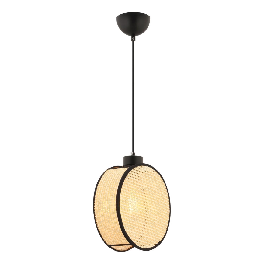 Κρεμαστό φωτιστικό DRUM με καλώδιο 1xE27/60W/230V μπεζ/μαύρο