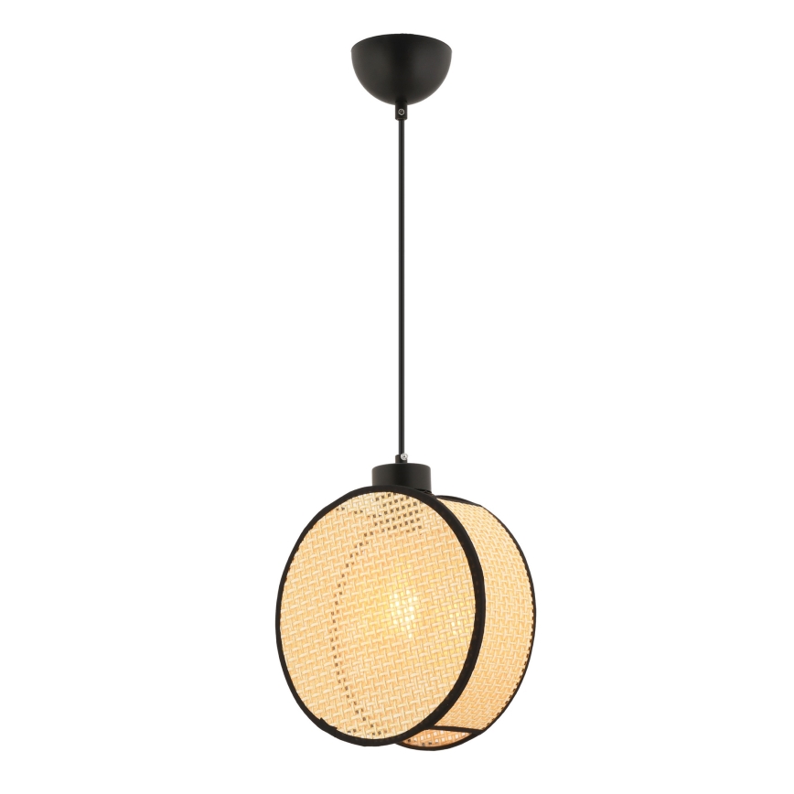 Κρεμαστό φωτιστικό DRUM με καλώδιο 1xE27/60W/230V μπεζ/μαύρο