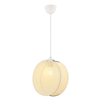 Κρεμαστό φωτιστικό DRUM με καλώδιο, 1xE27/60W/230V, σε κρεμ απόχρωση