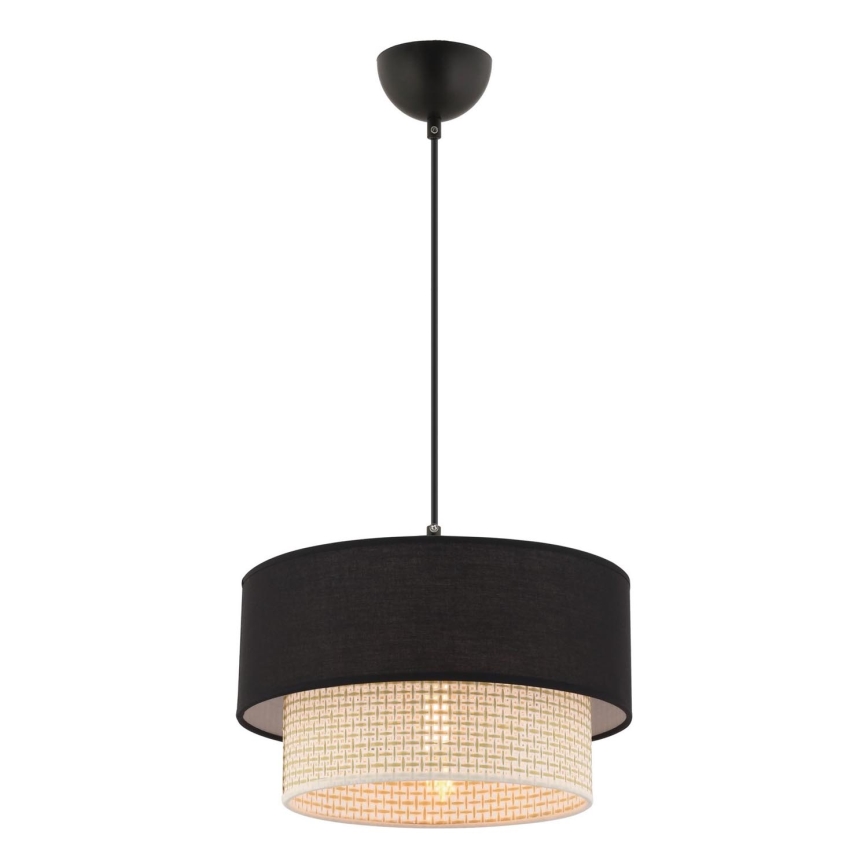 Κρεμαστό φωτιστικό ECHO 1xE27/60W/230V μαύρο/κρεμ