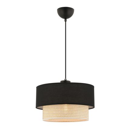 Κρεμαστό φωτιστικό ECHO 1xE27/60W/230V μαύρο/κρεμ