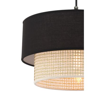 Κρεμαστό φωτιστικό ECHO 1xE27/60W/230V μαύρο/κρεμ