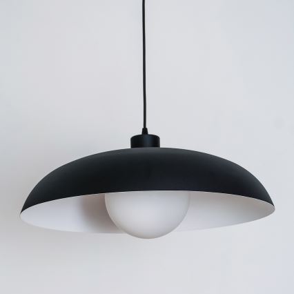 Κρεμαστό φωτιστικό ECLIPSE με καλώδιο 1xE27/15W/230V μαύρο/λευκό