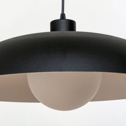 Κρεμαστό φωτιστικό ECLIPSE με καλώδιο 1xE27/15W/230V μαύρο/λευκό