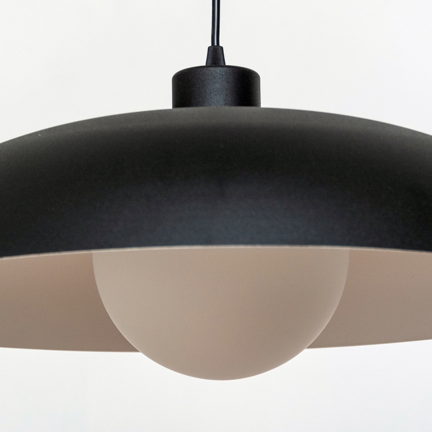 Κρεμαστό φωτιστικό ECLIPSE με καλώδιο 1xE27/15W/230V μαύρο/λευκό