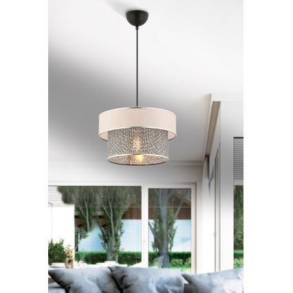 Κρεμαστό φωτιστικό ERO 1xE27/60W/230V κρέμα/γκρι