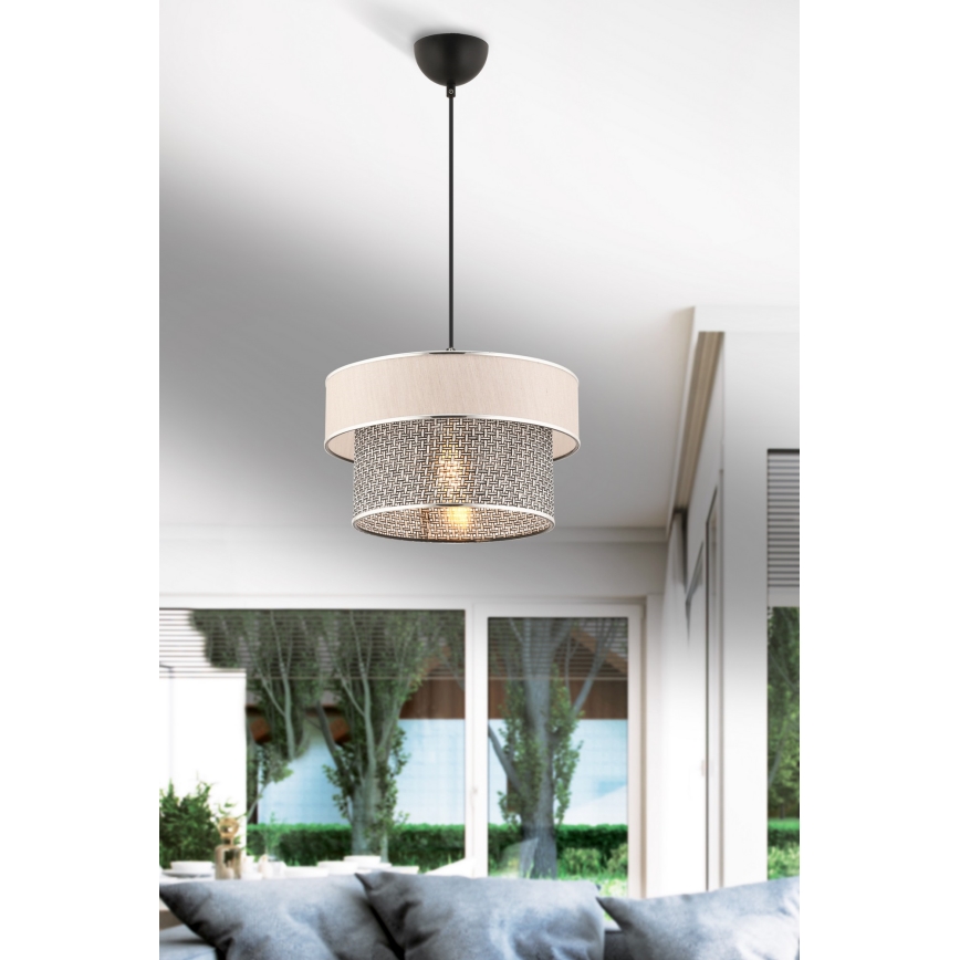 Κρεμαστό φωτιστικό ERO 1xE27/60W/230V κρέμα/γκρι