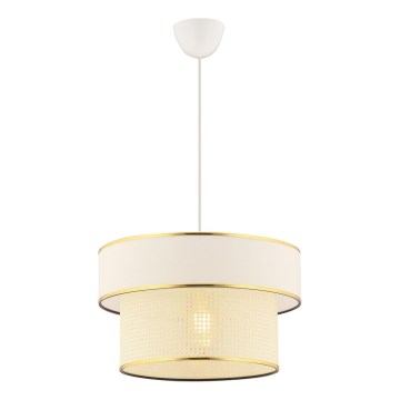 Κρεμαστό φωτιστικό ERO με καλώδιο 1xE27/60W/230V κρεμ/χρυσό