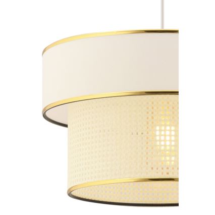 Κρεμαστό φωτιστικό ERO με καλώδιο 1xE27/60W/230V κρεμ/χρυσό