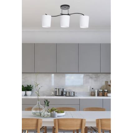 Κρεμαστό φωτιστικό ESNYR 3xE27/40W/230V μαύρο/λευκό
