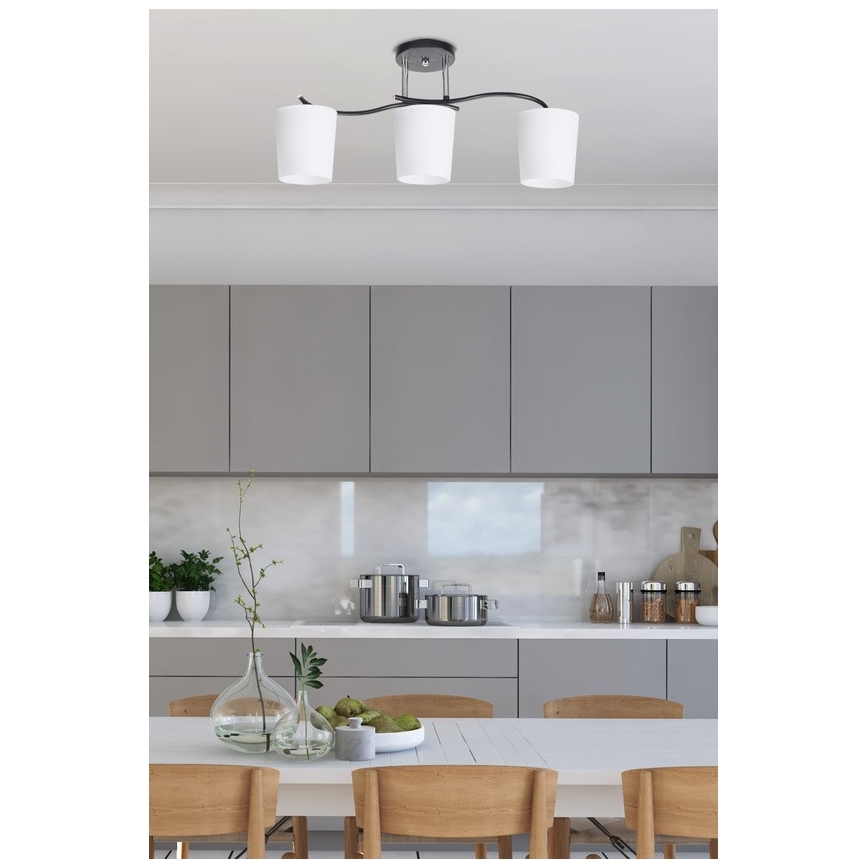 Κρεμαστό φωτιστικό ESNYR 3xE27/40W/230V μαύρο/λευκό