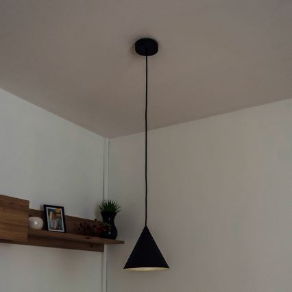 Κρεμαστό φωτιστικό ETNA II με καλώδιο, 1xE27/15W/230V, διάμετρος 18,5 cm, μαύρο