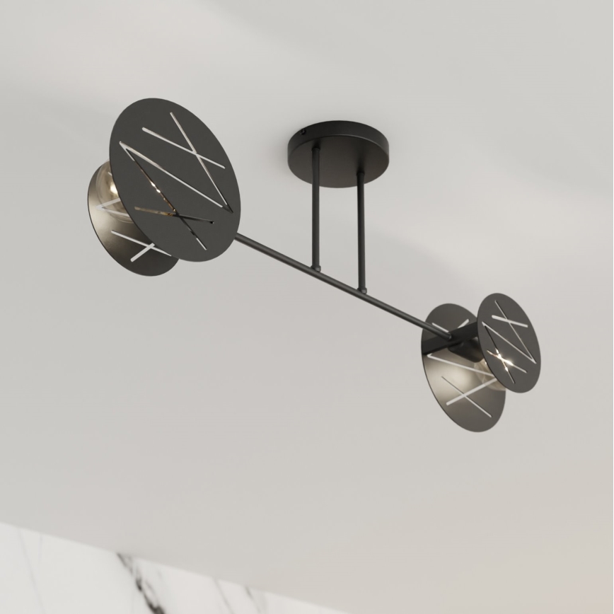 Κρεμαστό φωτιστικό FRICK 2xE27/15W/230V μαύρο