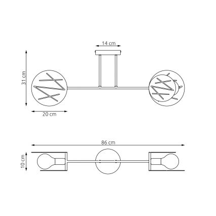 Κρεμαστό φωτιστικό FRICK 2xE27/15W/230V μαύρο