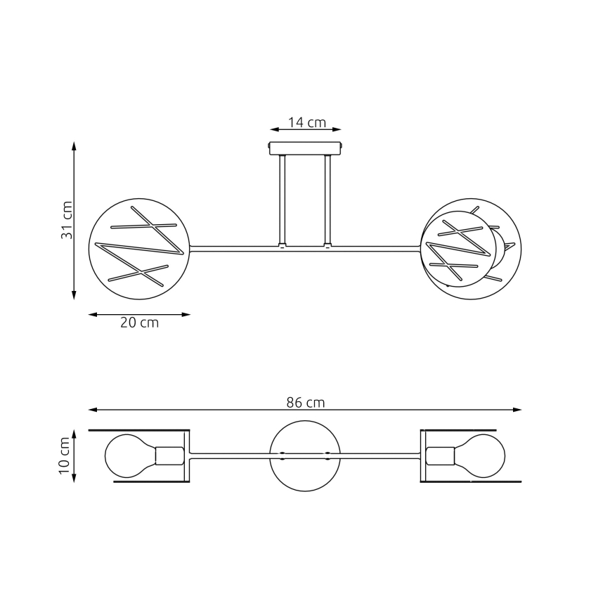 Κρεμαστό φωτιστικό FRICK 2xE27/15W/230V μαύρο