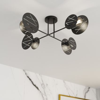 Κρεμαστό φωτιστικό FRICK 4xE27/15W/230V μαύρο