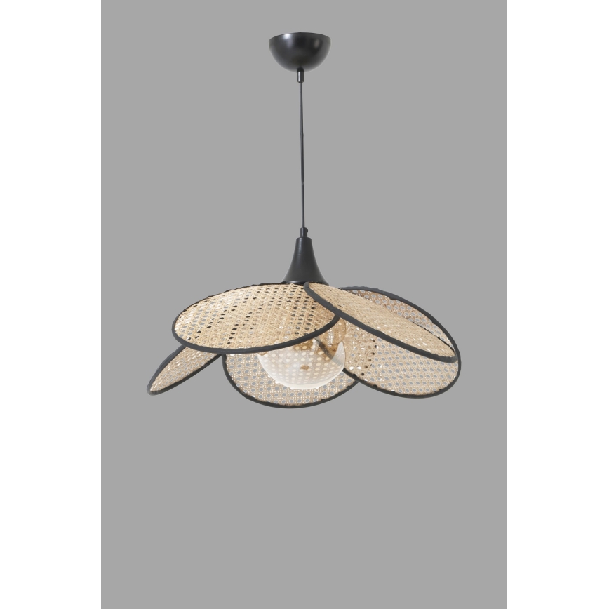 Κρεμαστό φωτιστικό FUME 1xE27/40W/230V Ø 45 cm μαύρο/μπεζ
