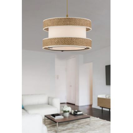 Κρεμαστό φωτιστικό HALO 1xE27/60W/230V κρεμ/μπεζ