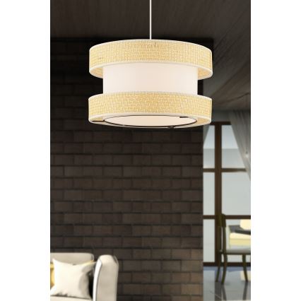 Κρεμαστό φωτιστικό HALO 1xE27/60W/230V κρεμ/μπεζ