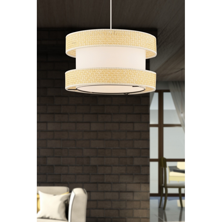 Κρεμαστό φωτιστικό HALO 1xE27/60W/230V κρεμ/μπεζ