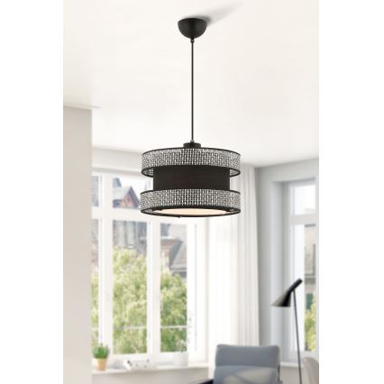 Κρεμαστό φωτιστικό HALO 1xE27/60W/230V μαύρο/γκρι