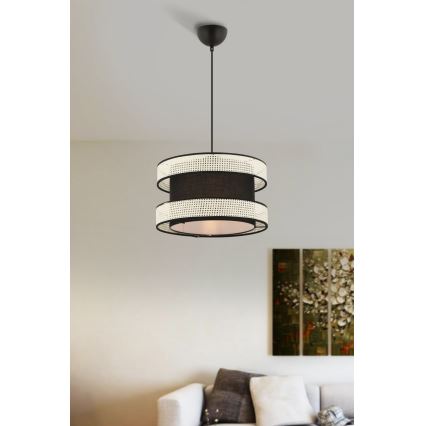 Κρεμαστό φωτιστικό HALO 1xE27/60W/230V μαύρο/κρέμα