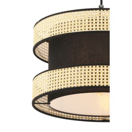 Κρεμαστό φωτιστικό HALO 1xE27/60W/230V μαύρο/μπεζ