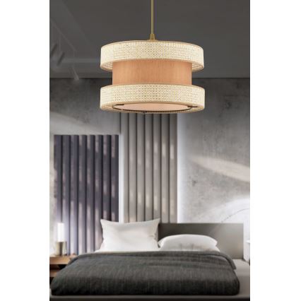 Κρεμαστό φωτιστικό HALO 1xE27/60W/230V μπεζ/κρεμ