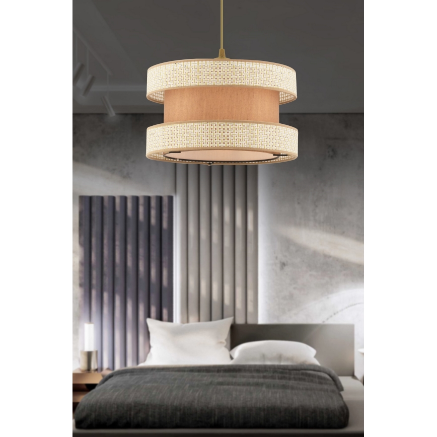 Κρεμαστό φωτιστικό HALO 1xE27/60W/230V μπεζ/κρεμ