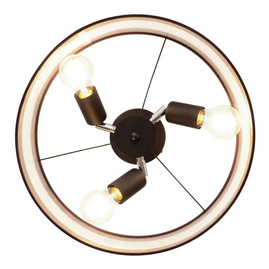 Κρεμαστό φωτιστικό HELEN 3xE27/15W/230V καφέ/μαύρο/χρυσαφί