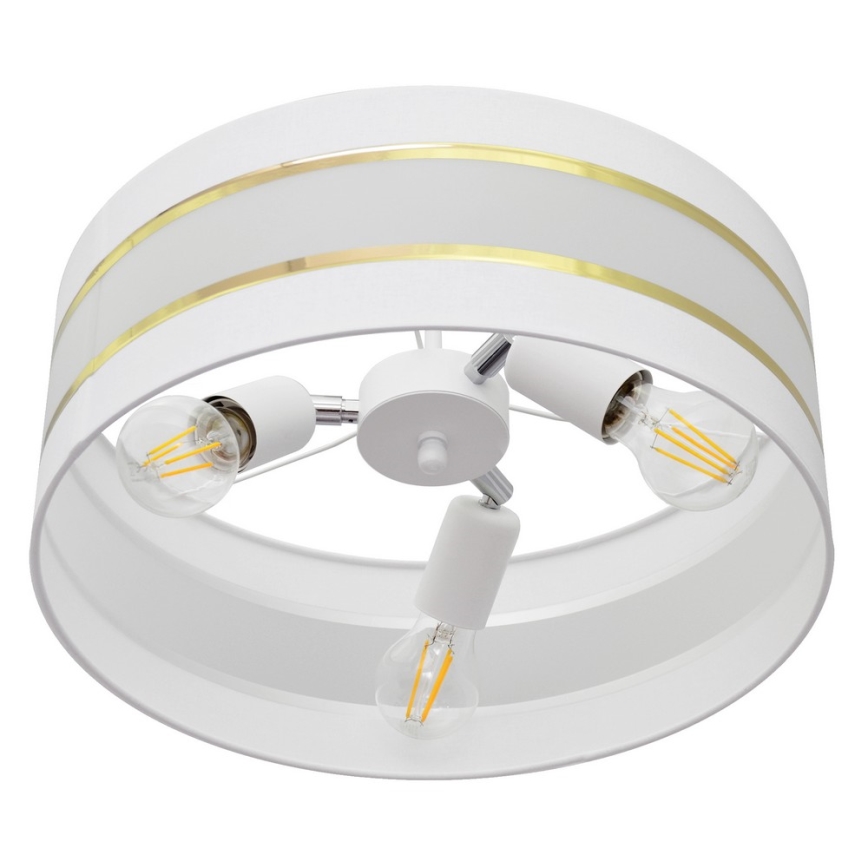 Κρεμαστό φωτιστικό HELEN 3xE27/15W/230V λευκό/χρυσαφί