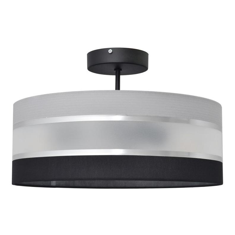 Κρεμαστό φωτιστικό HELEN 3xE27/15W/230V μαύρο/γκρι/γυαλιστερό χρώμιο
