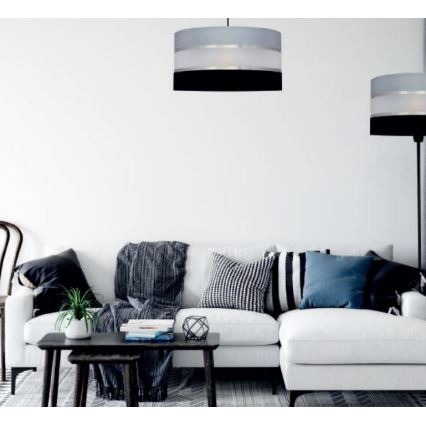 Κρεμαστό φωτιστικό HELEN 3xE27/15W/230V μαύρο/γκρι/γυαλιστερό χρώμιο