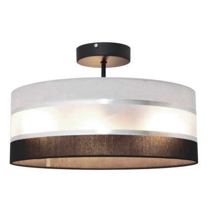 Κρεμαστό φωτιστικό HELEN 3xE27/15W/230V μαύρο/γκρι/γυαλιστερό χρώμιο