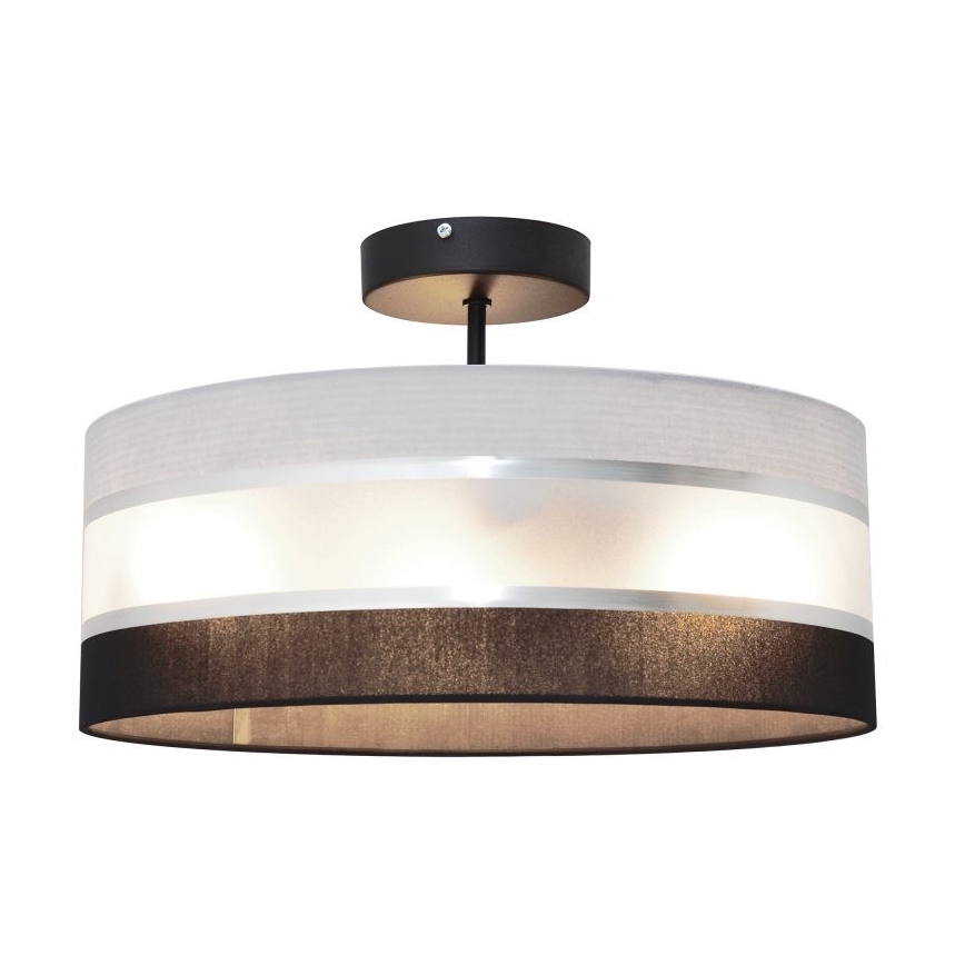 Κρεμαστό φωτιστικό HELEN 3xE27/15W/230V μαύρο/γκρι/γυαλιστερό χρώμιο