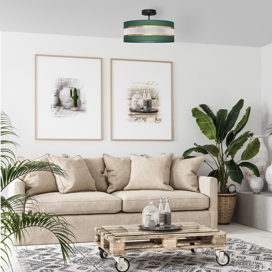 Κρεμαστό φωτιστικό HELEN 3xE27/15W/230V πράσινο/χρυσαφί