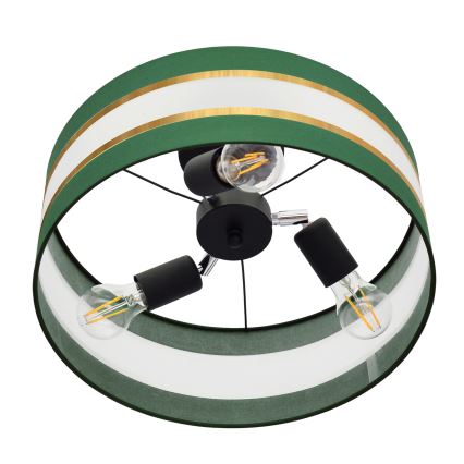 Κρεμαστό φωτιστικό HELEN 3xE27/15W/230V πράσινο/χρυσαφί