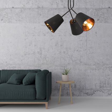 Κρεμαστό φωτιστικό IRMA 3xE27/15W/230V μαύρο