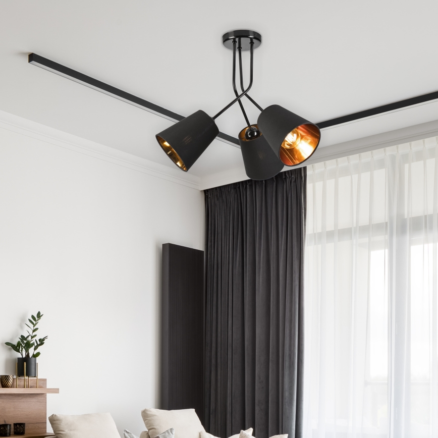 Κρεμαστό φωτιστικό IRMA 3xE27/15W/230V μαύρο