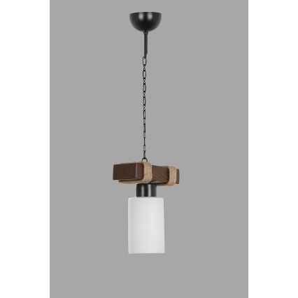 Κρεμαστό φωτιστικό JASMIN 1xE27/40W/230V καφέ/άσπρο