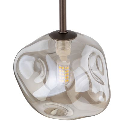 Κρεμαστό φωτιστικό LAVA με καλώδιο 1xG9/8W/230V μπρονζέ/καπνιστό μπεζ