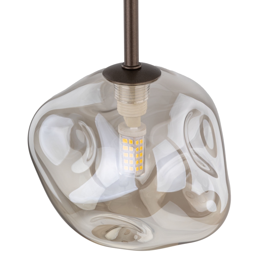 Κρεμαστό φωτιστικό LAVA με καλώδιο 1xG9/8W/230V μπρονζέ/καπνιστό μπεζ