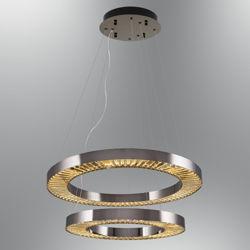 Κρεμαστό φωτιστικό LED JESI LED/140W/230V 3000K διάμετρος 100 cm ασημένιο