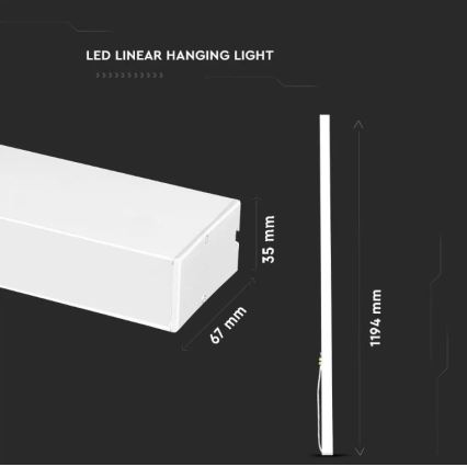 Κρεμαστό φωτιστικό LED SAMSUNG CHIP LED/40W/230V 6400K λευκό