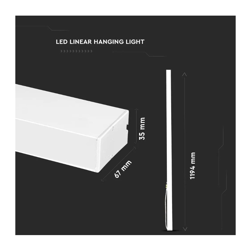 Κρεμαστό φωτιστικό LED SAMSUNG CHIP LED/40W/230V 6400K λευκό