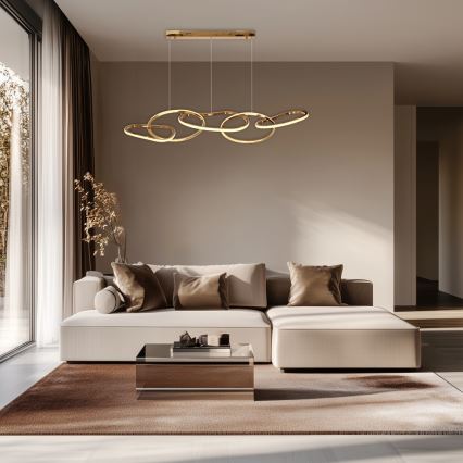Κρεμαστό φωτιστικό LED με καλώδιο ANNELI LED/45W/230V 125 cm χρυσό