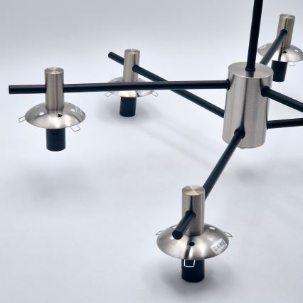 Κρεμαστό φωτιστικό LILOU 6xE14/5W/230V ματ χρώμιο/φιμέ