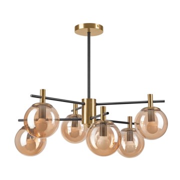 Κρεμαστό φωτιστικό LILOU 6xE14/5W/230V χρυσό/μαύρο/φιμέ μπεζ